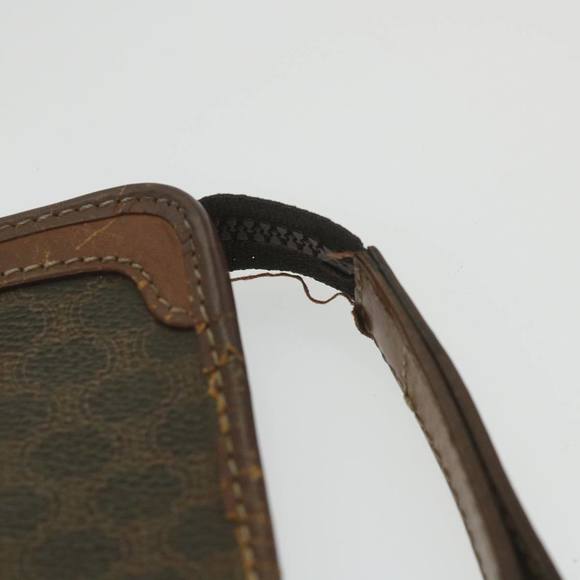CELINE Macadam Canvas Clutch Bag PVC Leather Brown Auth ti1357 - Picture 9 of 16